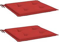 Vista 3 de Cojines para sillas de jardín, 2 unidades, color rojo, 19.7 x 19.7 x 1.2 pulgadas, cojines de tela Oxford para Sillas de Comedor para sillas