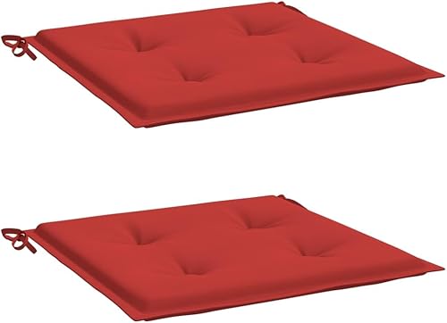 Miniatura 3 de Cojines para sillas de jardín, 2 unidades, color rojo, 19.7 x 19.7 x 1.2 pulgadas, cojines de tela Oxford para Sillas de Comedor para sillas de