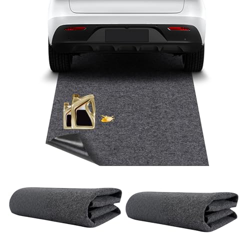 Garage Oil Mat 2PCS Oil Spill Collection Pad with Waterproof Rubber Backing Under Car Absorbent Mat Protects from Spills Drops Splashes and Stain (70 * 90CM)