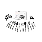 Premium Kitchen Utensils Set By Wahilulu - 22pc Cooking, Baking & Serving Essential Accessories & Tools Bundle - Stainless Steel & Nylon - Turners, Tongs, Spoons, Spatula & Other Cookware