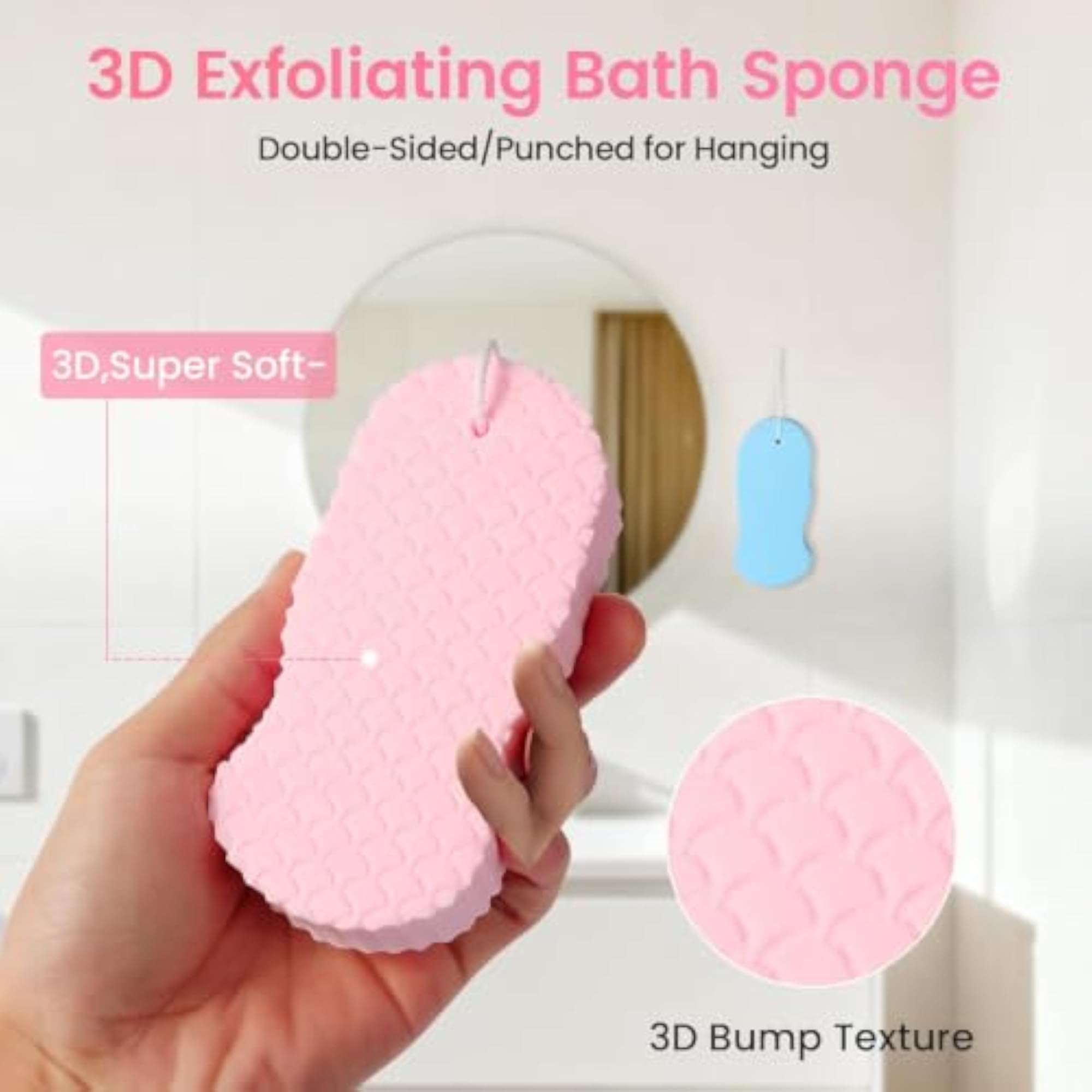 2 Pcs Magic Exfoliating Bath Sponge, Gentle Dead Skin Remover