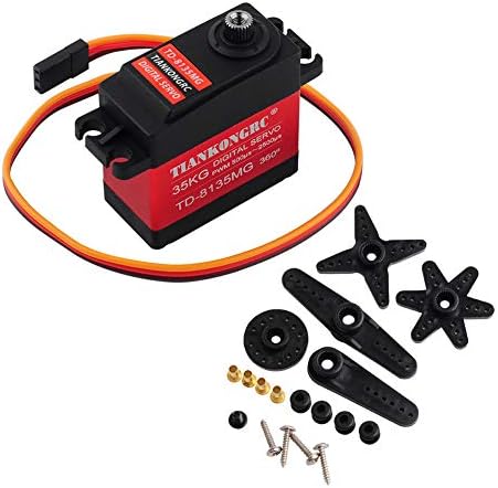 Wishiot TD-8135MG 35KG 360 Degree Continuous Rotation Servo Digital Coreless 500μs-2500μs Large Torque Metal Gear for DIY Robot Robotic RC Model