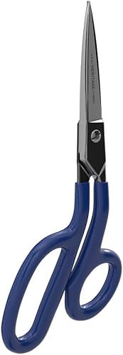 Miniatura 7 de Klein Tools G718LRC - Tijera para alfombras resistente, fabricada en Estados Unidos, tijeras niqueladas de 9 pulgadas con asas curvas desplazadas,