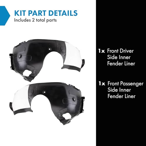 Image of TRQ Front Inner Fender Liner Set Compatible with 2020 Hyundai Sonata HY1248182 HY1249182