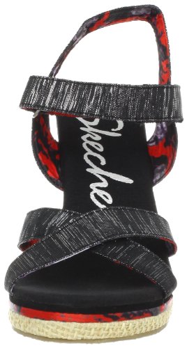 Skechers Skechers Cali Women's Loveshine-Crazy Style Wedge Sandal,Black,6 M US