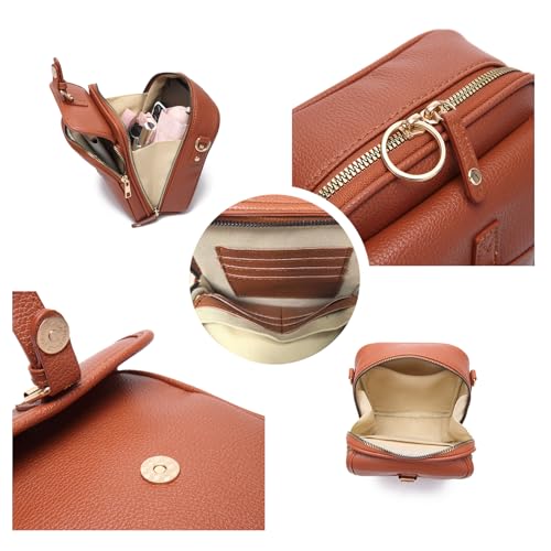 Comebybuy Purse Vintage Mini Messenger Bag, Large Capacity Messenger Bag with Card Slots, Crossbody Bag For Women4