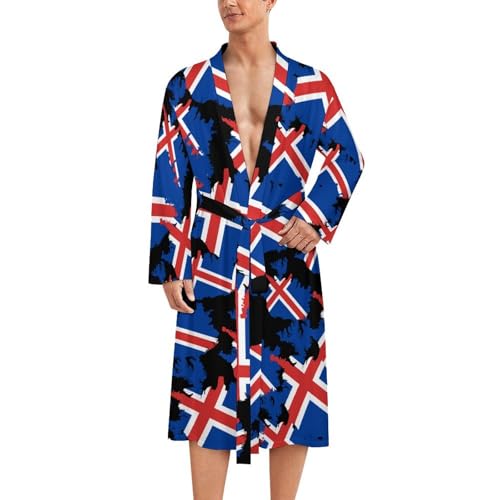 Bata de baño ligera masculina de Islandia perfecta para relajarse en casa por la noche
