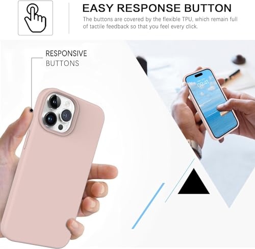 Image of Elzzi Microfiber Candy Case Compatible for iPhone 14 PRO, Shockproof Slim Back Cover Liquid Silicone Case (Pink)
