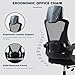 Ergonomic Office Chair, High Back with Adjustable Height, Swivel with Flip-Up Arms and Lumbar Support, Breathable Mesh Computer Chairs for Home/Study/Working (All-Black)