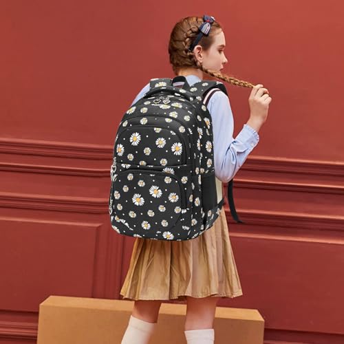 Joyfulife Daisy Print School Backpack for Girls Backpack with Lunch Box Lightweight Water Resistant Primary Elementary Kids Bookbags Set - image 7
