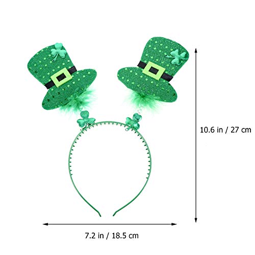FRCOLOR St Patrick Headband for Women,Green Shamrock Clover Headbands St Patricks Day Hair Accessories Green Hair Hoop Head Boppers St. Patricks Day Party Favors,6pcs - Image 2