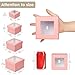Oairse Square Gift Boxes with Lids for Presents Small Pink Gift Boxes with Clear Window Nesting Gift Boxes Set of 4 Flower Boxes for Arrangements, Bridesmaid, Proposal, Wedding, Birthday