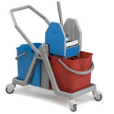 Carrello Doppia Vasca 25+25lt c/pressa