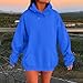 Oversized Trendy Winter Cotton Lightweight Hoodie Women's Loose Fit Pullover Sweatshirt With Hood Long Sleeve Dressy Top Blue XXXXL