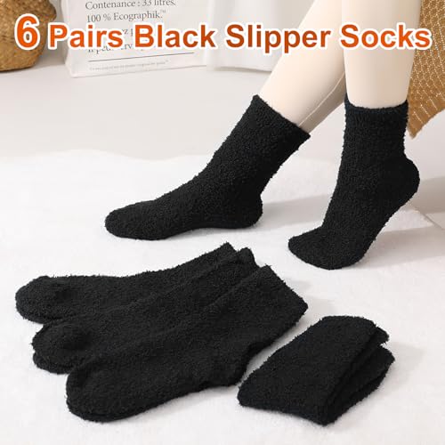 Image of Jspupifip Fluffy Socks for Women | Soft Home Slipper Socks Winter Fluffy Sleeping Christmas Sock, 6 /10 Pairs