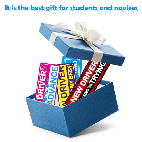 Image of 4Pcs Student Driver Magnetic Car Stickers for Beginners, New Magnetic Student Driver Stickers Signs for Car, Bumper Safety Decoration Supplies, Suitable for Students and Novices as Auxiliary Equipment