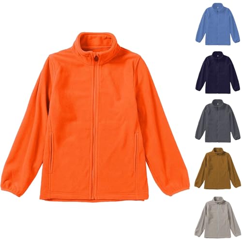 Boys Girls Turtleneck Hoodie Jacket Polar Fleece Full-Zip Soft Warm Sweatshirt Comfortable Plain Coat Winter Clothes4