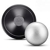 Deekin 2 Pcs Shot Put Rubber Discus Black Ball for School Track and Field Discuses for Outdoor Practice...