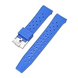 CXSZFKEZU Cinturino in gomma e silicone compatibile con Swatch X Blancpain for Fifty Fathoms, uomo e donna, con estremità curva, Sport Five Ocean, 22 mm(Dark blue)