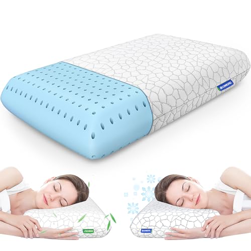 Image of CushZone Memory Foam Pillows for Sleeping, Bed Pillow with Removable and Machine Washable Cover, Bed Pillow for Side, Back and Stomach Sleepers, Queen Size (1 Pack)
