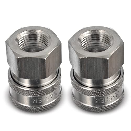 3/8 Quick Connect Fittings By Essential Washer - Set Of 2 – 3/8 Inch Female Stainless Steel Pressure Washer Quick Connect Fittings - Quality Pressure Washer Quick Connect Kit 2-Pack #TOP3