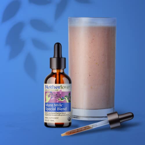 Motherlove More Milk Special Blend (2 Ounce Tincture) Herbal Lactation Supplement w/Goat’s Rue to Build Breast Tissue & Support Breast Milk Supply—USDA Certified Organic, Vegan, Kosher, Soy-Free