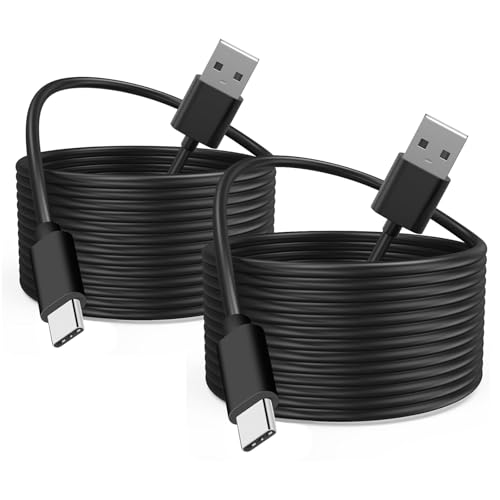 QKCOK 2 Pack Long 10FT PS5 Controller USB A to USB Type C Fast Charging for PlayStation 5 PS5 Pro, Xbox Series X/S/Elite Series 2 Charger Cord & More USB C Cable