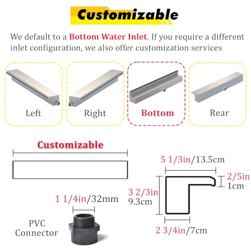 Cascada de pared sin salpicaduras con kit de acero inoxidable 304 para fuentes de patio 6