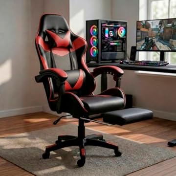 Cadeira Escritório Gamer Reclinável Ergonômica Profissional (Vermelho)