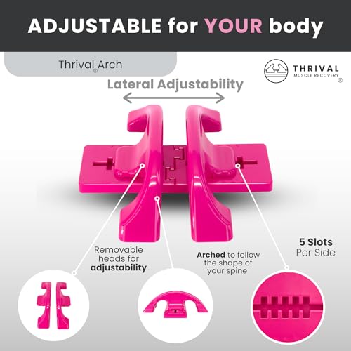 Image of Thrival Arch Back Stretcher - Psoas Muscle Release Tool App for Hip Flexor, Back, Glute, Iliacus, and Neck - Spine Decompressor, Trigger Point, and Myofascial Release - Pink