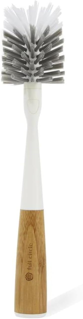 Full Circle Dish Brush & Bottle Brush Bundle - Bamboo Handle Scrubbers for Dishes, Pots, Pans, Water Bottles, Mugs, and Narrow Neck Bottles