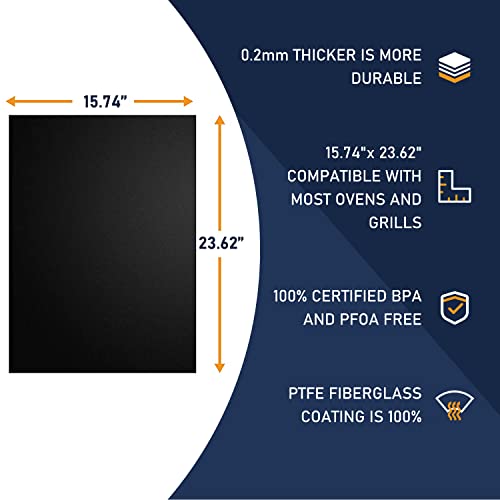 Oven Liners For Bottom Of Oven, 2 Pack Large Thick Heavy Duty Non-Stick Teflon Oven Mat Set, 15.74"X23.62" Bpa And Pfoa Free Oven Floor Protector Liner, Kitchen Friendly Cooking Accessory #TOP2