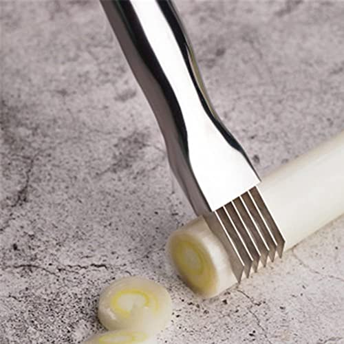 Stainless Steel Chopped Onion Cutter, Multi-Functional Foods Speedy Chopper Onion Knife Kitchen Tool Slice Cutlery Vegetable Sharp Scallion Shred Cutter #TOP4