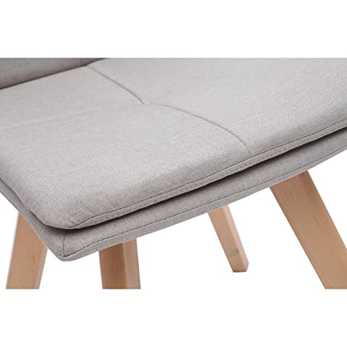 Sedia Scandinava Tessuto Naturale Gambe Legno Chiaro Set Di 2 Thea - 9
