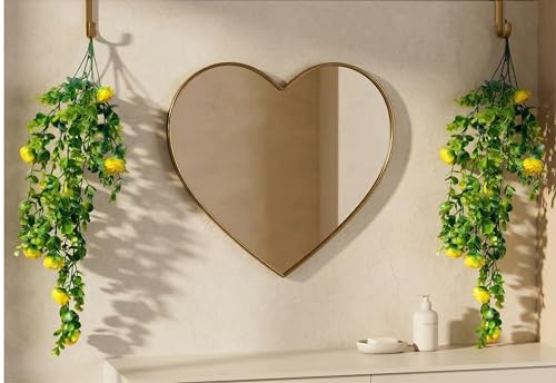 Image of Dekorly 2 Pack Artificial Plants Artificial Hanging Plants Faux Eucalyptus Leaf Greenery Fake Hanging Eucalyptus Plant (Green) (2, Magical Yellow Peony Vines)