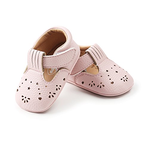 Baby Girls Summer Sandals No-Slip Rubber Sole Mary Jane Flat Sneakers Pink, 6-12 Months #TOP4
