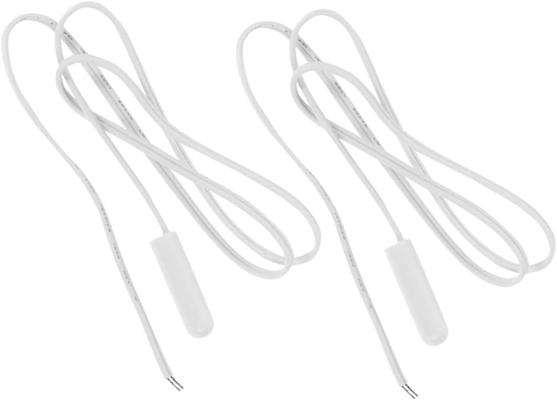 2pcs Replacement Refrigerator Thermistor Temperature Sensor White Round Head Commercial Fridge Thermostat Probe for Home and Industrial Freezer