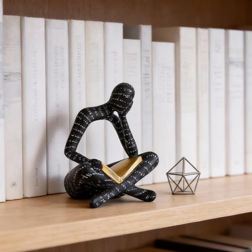 Estatua Negra Moderna de Figura Lectora Abstracta miniatura 5