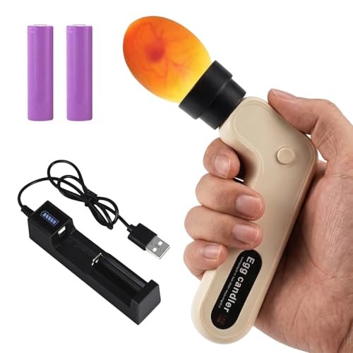 Schierlampe Für Hühnereier Schierlampe Bruteier Hühnereier Wiederaufladbar mit Spotlight-Haube Eierlampe Bright Cool Led Light Ei Befruchteter Tester Zur Überwachung der Eientwicklung