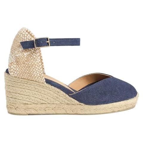 CASTANER Women's Chiarita 60 mm Wedge Espadrille Sandal, Azul Oxford, 6.5 Cover