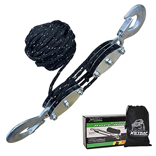 Recopilación y reviews de Cuerdas reflectantes más recomendados. 37 XSTRAP Standard - Polipasto de cuerda reflectante de 2 libras de resistencia a la rotura, 50 pies, bloque de carga de trabajo de 1000 libras y sistema de polea de aparejos para...