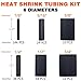 FloweryOcean 258 PCS Heat Shrink Tubing Kit - 4:1 Ratio 6 Sizes Adhesive Lined Marine Grade Shrink Wrap Waterproof Industrial Heat-Shrink Tubing - Black