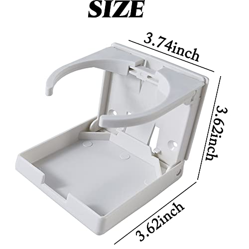 Royhoo 4Pcs Adjustable Folding Drink Holder Universal Car Cup Bottle Holder For Marine Boat Caravan Car Trucks Rvs Vans With Wall Mounted Screws(White) #TOP1