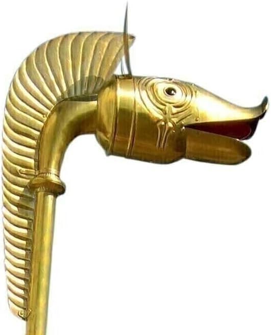 18 Gauge Brass Medieval Celtic Deskford Carnyx Fully Playable Trumpet Home Decor Gold, 6 Feet