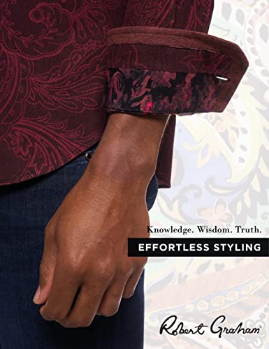 Robert Graham Men's Tarvos Long-Sleeve Woven Shirt, Burgundy, Large #TOP4