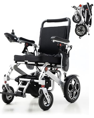 ByteTecpeak D06 Silla de Ruedas Eléctrica Ultraligera Plegable 18Kg Compacto y Aire Libre con Batería de Litio 12A Soporta Hasta 150kg - Perfecta para Viajes y Uso Diario