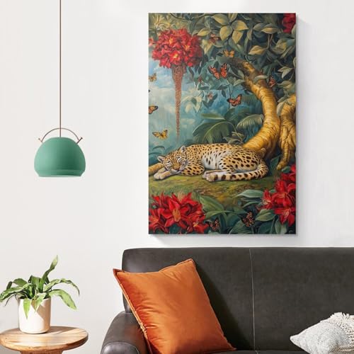 Impression sur toile léopard affiche décoration murale salon tableau moderne 50x75