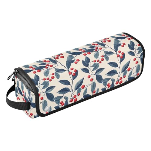Berries Green Leaves Marble Hair Tools Travel Bag Heat Resistant Mat for Irons Straighteners Curling Iron Hair Care Accessories Portable Organizer Bag miniatura 1