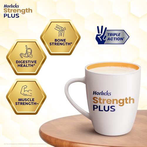 Image of Horlicks Strength Plus- Vanilla| Balanced Nutrition to Regain Strength|High Fibre & Protein,Powder,1 count,350 grams