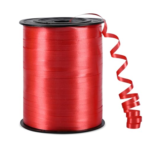 500 Yards Red Curling Ribbon for Gift Wrapping Balloon String Ribbon for Craft Flower Bouquet Christmas Birthday Party Decoration
